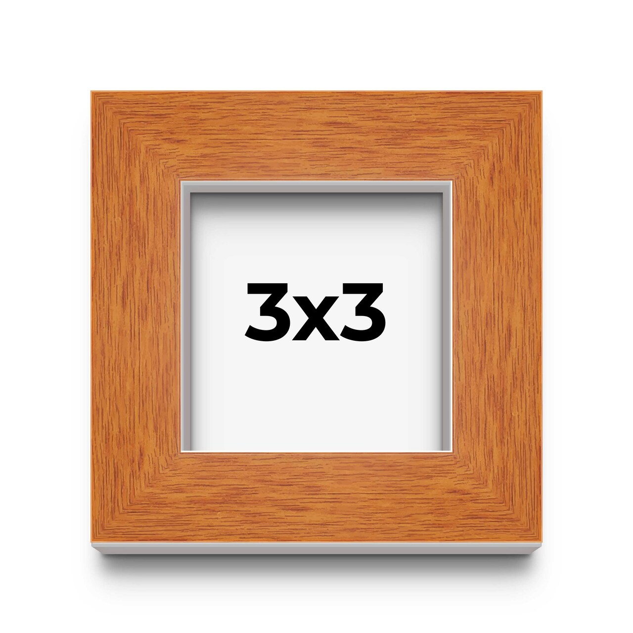 Square Classic Brown Picture Frame - UV Acrylic, Foam Board Backing, Hanging Hardware